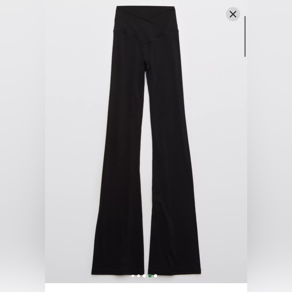 OFFLINE Aerie Real Me High Waisted Crossover Flare Legging  Black